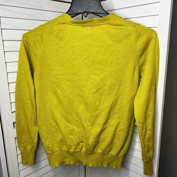 Vintage Y2K JCP Cardigan Womens Button Up Yellow Cashmere Blend Sweater Size M - Picture 3 of 6